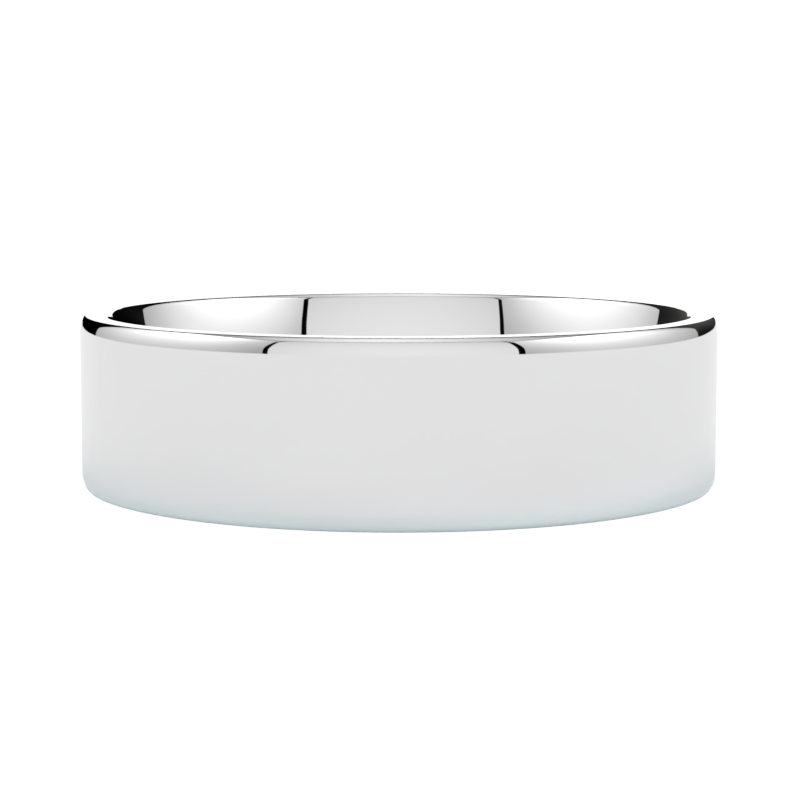 gładka płaska obrączka ślubna złoto białe 585